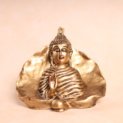 Golden Leaf Buddha Showpiece