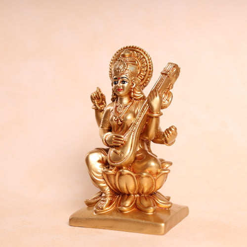 Golden Saraswati Idol