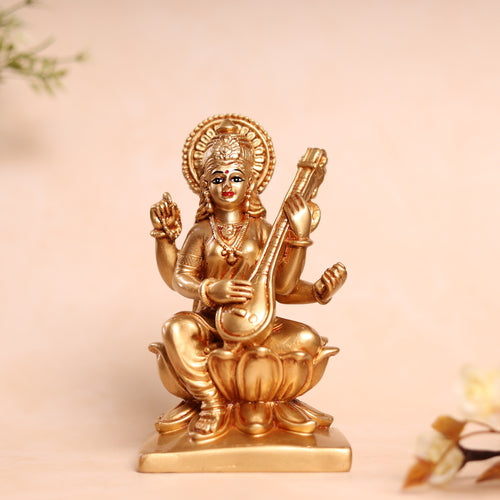Golden Saraswati Idol